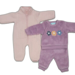 Carter's Baby Girl Pink Purple Floral Footie Outfit Set